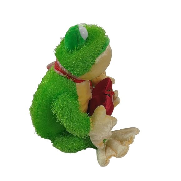 Dan Dee Frog Plush Holding A Red Heart "Kiss" Stuffed Animal 17" - Picture 4 of 8